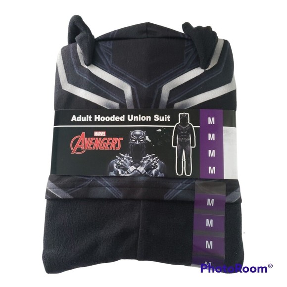 Marvel Other - Marvel Black Panther Union Suit Hooded One-Piece Pajama NWT Adult Unisex Medium